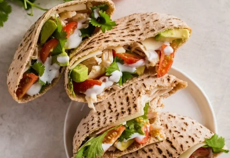 AVOCADO, CHICKEN PITAS
